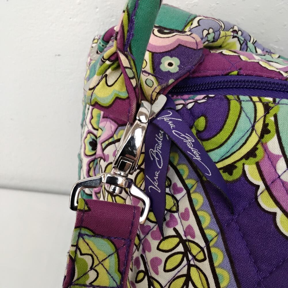 Vera Bradley Quilted Backpack Heather Purple Paisley Print Top Handle #J5585 - Picture 5 of 15